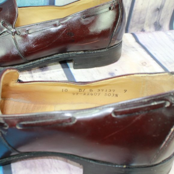 Johnston Murphy Burgundy Leather Tassel Kilt Wingtip Dress Shoes Size 10 D - Picture 7 of 10